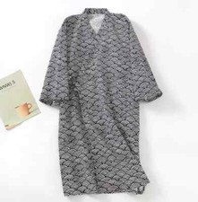 2025 Herren Kimono Japanisch Yukata Schlafanzüge Baumwolle Weich Bademantel Robe