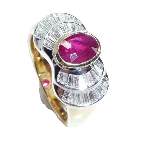 Ring 750 gelbgold - 750, 1.30ct