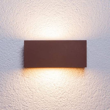 Lucande Eckige Außenwandleuchte Bente rostfarben Gartenleuchte Terrassenleuchte