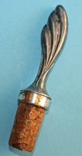 Schöner ART DECO Metall Zierkorken / Flaschenkorken / Metalwork Bottle Stopper
