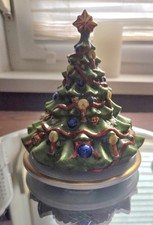 Hutschenreuther Dekorative Porzellan Weihnachtsbaum Spieluhr + 2 Teelichthalter