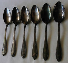 6 Suppenlöffel, Wellner Patent 90 30 , schwer, gepunzt, viel Patina (15)