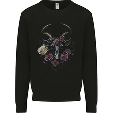 A Goat Skull mit Rosen Gothic