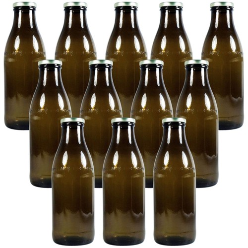 Braune glasflaschen liter - 12,
