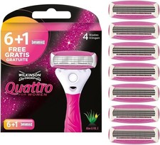 Wilkinson Sword Intuition Quattro Smooth Shave Rasierer Damen 7 Ersatzklingen