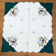 Tischdecke Mitteldecke Tischwäsche 85 x 85cm Stickerei Ostern Vintage 90er