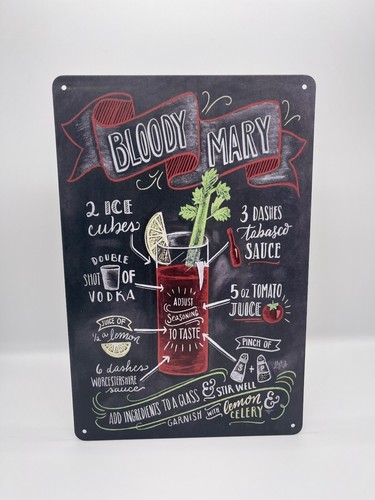 Blechschild cocktail bloody - blechschild,