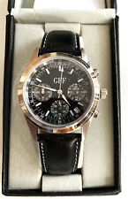 GFF Herrenarmbanduhr mit schwarzem Lederband, Neu