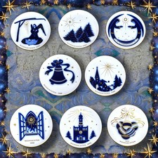 8 KPM Print Berlin Weihnachtsteller, 1985-1992, Porzellan, limitiert, Konvolut