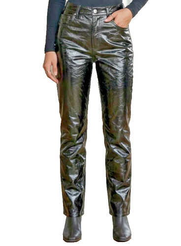 Schwarze lackhose pocket - schwarze,