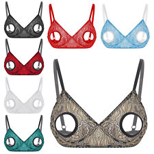 DE Damen Spitze Offene Brust Hebe BH Bra Bralette Transparent Dessous Büstenhebe