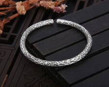 B25 Armreif Armspange rund gehämmert Feinsilber Silber 999 