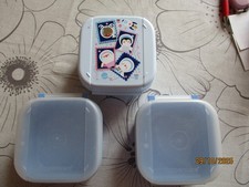 Tupperware 3 x kl. Bellevue ( 1 x Weihnachtsmotive) blau