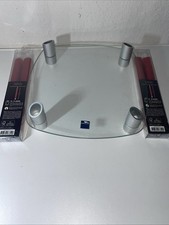 Leonardo Kerzenhalter+ LED Kerzen, Glas+ Metallfüssen,28x28cm