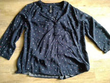 Damen,Bluse, Gr.38, Blau mit weißen Anker, rote Punke, Jean Pascal, 3/4 Arm