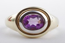 Amethyst Ring 585 Gelb Gold Fassung Weiß Gold Gr54 17,2mm  