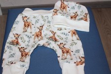 Mode für die Kleinsten Babyset Pumphose+Mütze gr 56/62/68-Musselin giraffe
