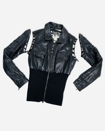Dolce gabbana lederjacke 2in1 - dolce,
