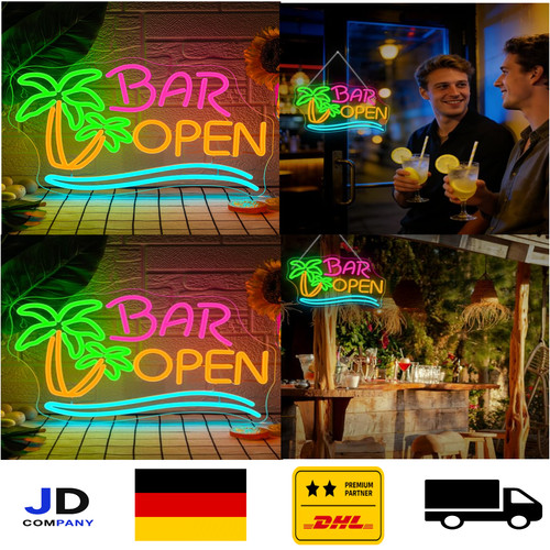 Neon schild bar open led - bar,