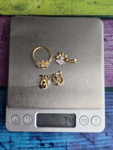585er gelbgold schmuckset - schmuckset, ring
