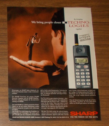 Seltene werbung sharp g400 - werbung, tq-g400