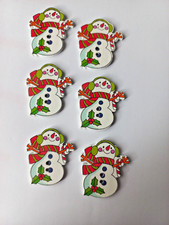 große Knöpfe Schneemann Holz Basteln Weihnachten