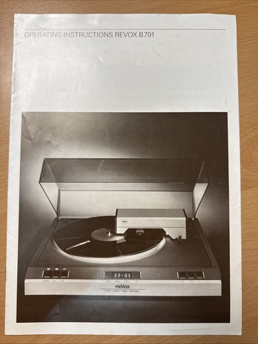 Revox 791 operating - revox,
