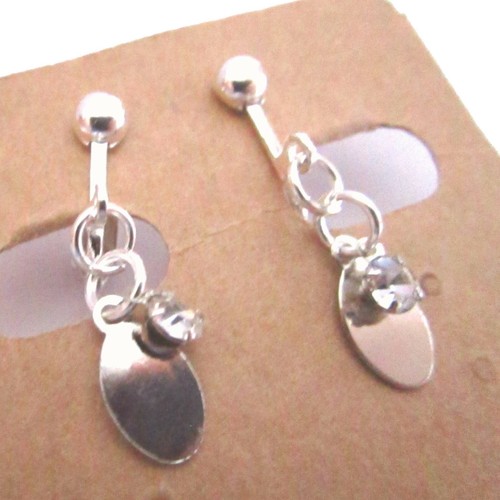 Ohrclips silberf strass klein - ohrclips,