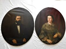 Zwei Porträts  Öl / Lwd. Signiert: C. Breitbach  