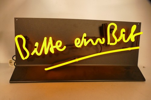 Neon werbeschild bitte ein - neon,
