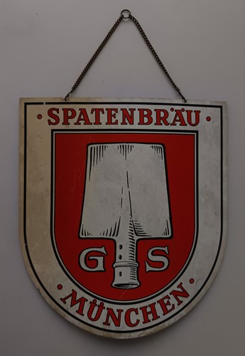 Altes blechschild spatenbräu - altes,