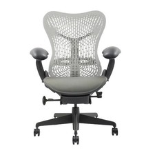 Herman Miller Mirra voll beladener Stuhl mit Lendenwirbel (schwarzes Gestell, graue Rückenlehne/Sitzfläche)