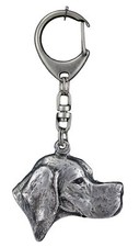 English Pointer, Englischer Pointer - Versilberter Schlüsselanhänger mit Hund, H