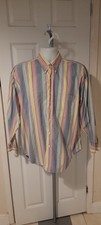 Savoy Taylors Guild Herren Candy Stripe Hemd, Größe Large 100% Baumwolle Vintage 