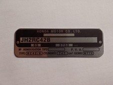 Typenschild Honda JH2RC42B