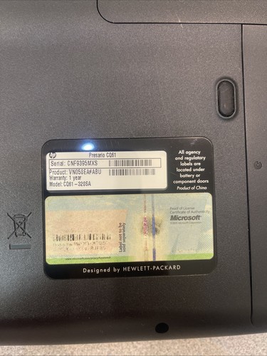 Compaq presario cq61 amd - hp,