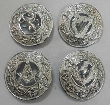 Neu Kilt Fly Plaid Brosche Verschiedene Design 7.6cm Silberpolitur/Celtic & Pins