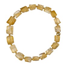 Citrin Armband - Zitrin Armband Kristalle - Edelstein - Perlenarmband gelb D597