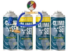 Clima Set R134a AC 3in1 Doctor Nachfüllmittel Kältemittel Leck Stop Auto Klima