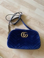 Gucci GG Marmont Tasche, Samt, Blau