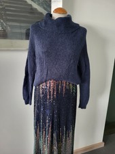 LUISA CERANO Pullover   Gr 36 , 38  Alpaka Mix Dunkel Blau Kuschel Weich