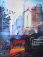 Wandbild Fabrik 60 x 80