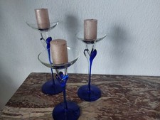 3 Kerzenhalter / Kerzenständer, Leonardo, Glas; keine Versandkosten