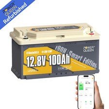 Refurbished Power Queen 12V 100Ah Bluetooth Lithium Batterie 190H LiFePO4 Akku