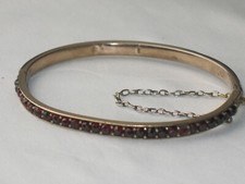 JUGENDSTIL GRANAT ARMREIF BÖHMEN um 1900 super DESIGN GRANATARMREIF