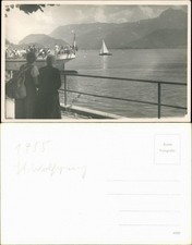 St. Gilgen  St. Wolfgang  Abfahrendes Schiff u. Personen 1955 Privatfoto