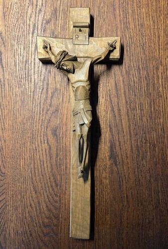 Wandkreuz kruzifix holz - -,
