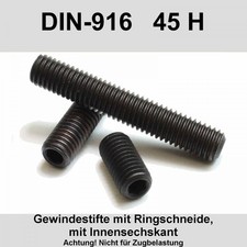 M4 DIN 916 45H Gewindestifte Ringschneide InnensSK Madenschrauben blank ISO 4029