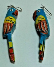 Ohrhänger Papagei Blau - Schnabel Rot - Aufhänger am Kopf