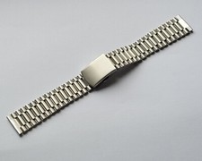 20mm  Uhrenarmband Edelstahl Metall silber gerade anstoss